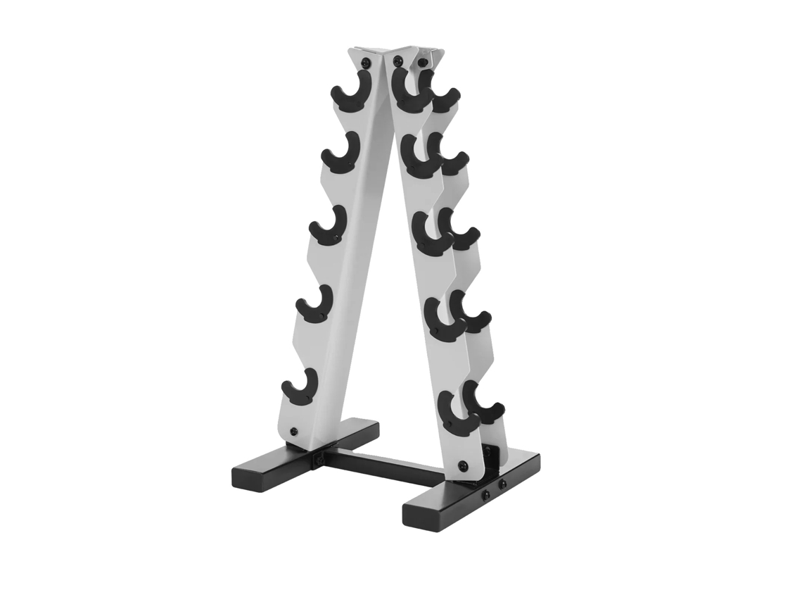Suporte Para Halteres, Armazenamento Em 5 Camadas, Construção De Aço Robusto, Branco