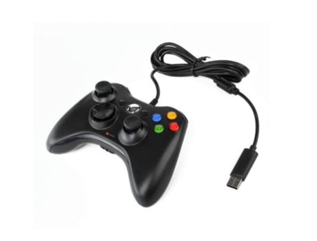 Comando com Fio para Xbox 360/Xbox 360 Slim/Pc Windows 7 10 Preto
