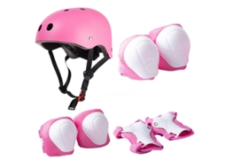 Kit Proteção de Crianças Capacete 7 em 1 ,tamanho:s Rosa XIAOMOYU