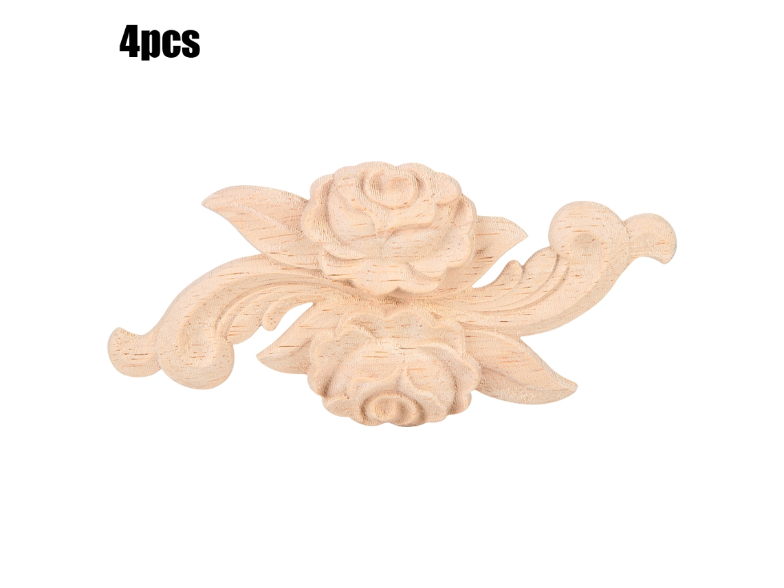 Conjunto de 4 Molduras de Cantos com Design Floral LAXISCREED