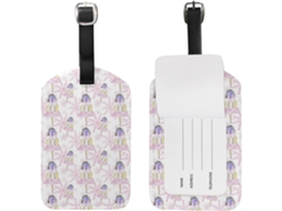 Etiqueta De Bagagem Viagem Pink Angel Snowflake Com Cartão Identificação Malas, Meninos E Meninas Pacote Com 3