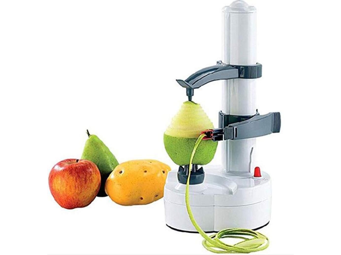 Descascador Elétrico Automático Rotativo Para Batatas, Maçãs E Frutas/legumes, Utensílio De Cozinha Em Aço Inoxidável(branco)