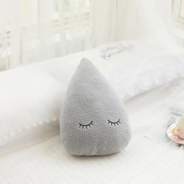 Novo Travesseiro/almofada de Pelúcia, Decoração de Quarto MDUG (gota de Chuva Cinza 50cm)