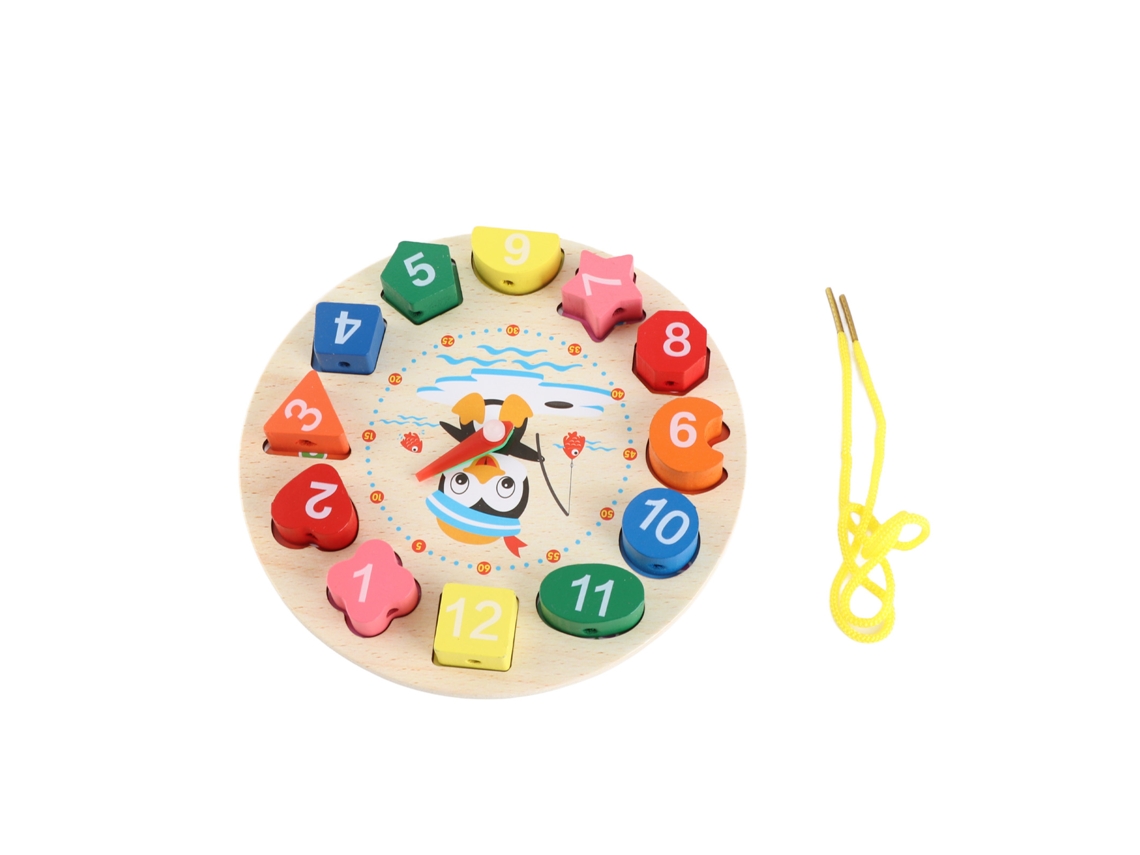 Reloj Didáctico De Madera Con Figuras Educativas Juguete De Rompecabezas 3d Para Niños Aprendizaje Temprano