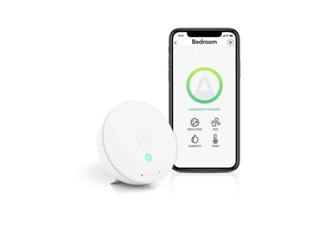 Wave Mini Monitor De Qualidade Do Ar Blanco Mede Temperatura, Umidade E Vocs Airthings