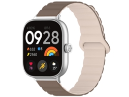 Bracelete para Redmi Watch 6 / 5 / 4 Silicone Magnético Brilhante Marrom Damasco XIAOMOYU