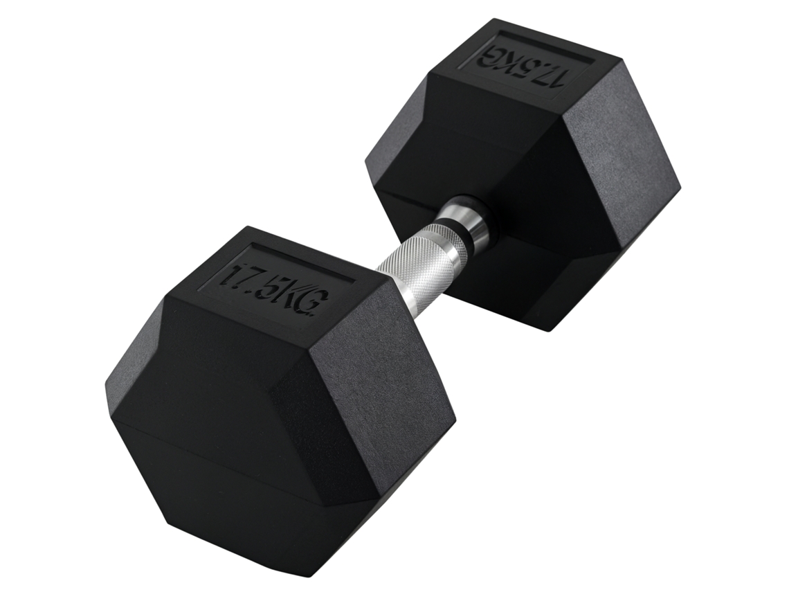 Haltere Curta 17,5kg, haltere, peso, pegada Antiderrapante, preto+prata BTFORUS