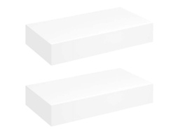 Prateleiras de parede suspensas com gavetas 2 peças branco 48 cm MAISON EXCLUSIVE