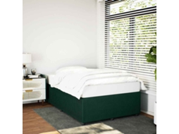 Vidaxl Estrutura De Cama Com Colchão Verde Escuro 120x190 Cm Veludo