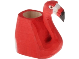 Porta Lápis Decorativo De Madeira, Organizador De Computador Casa E Escritório Flamingo