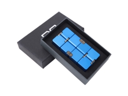 Cubo Mágico Infinito Portátil Anti-Stress de Alumínio para Mesa Azul