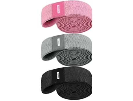 Pack de 3 Bandas Elásticas para Fitness ATRUMS TLD-002-B Rosa, Cinza, Preto