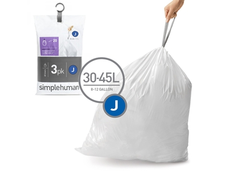 Conjunto de 3 Pacotes de 20 Sacos de Lixo 30/45L