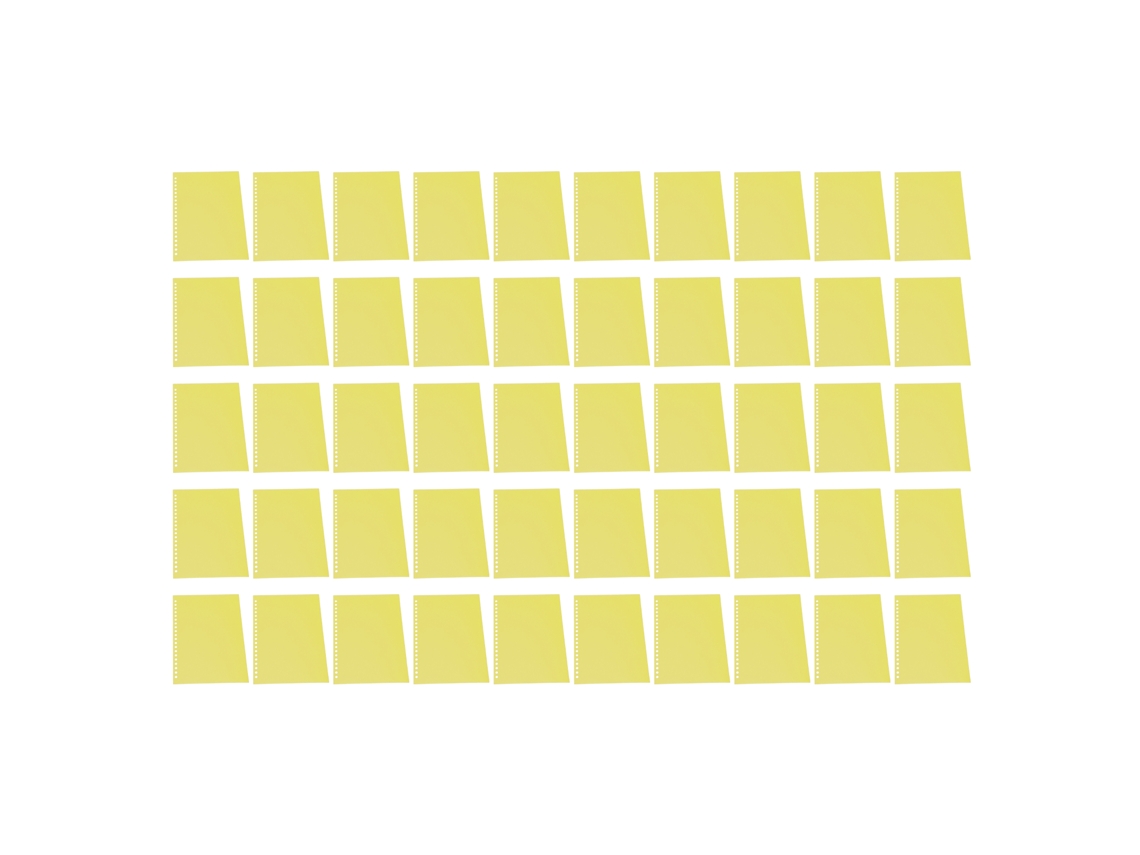 50 Capas Protectoras de Folha A5 20 Furos Pp Plástico Mate para Apresentação Encadernação Amarelo