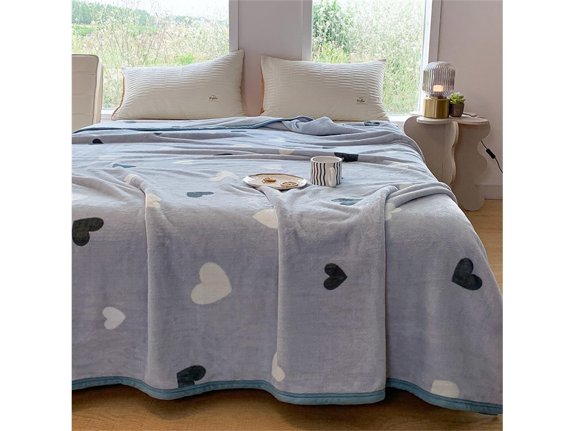 Manta de Flanela Estampada Fansu Microfibra Grossa Quente Fofa e Macia para Outono Inverno Colcha Quarto Sofá