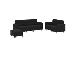 Sofa Set, Sofa Sets Vidaxl Preto Microfibra (n/a)