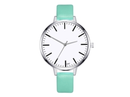 Relógio de Quartzo Feminino Vintage Fashion Pulseira de Couro Pu Verde Menta