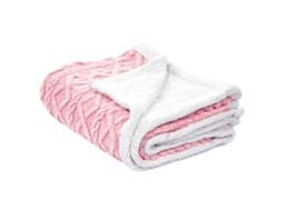 Colcha Decorativa Beliani Honeycomb De Poliéster Rosa 150x200x2