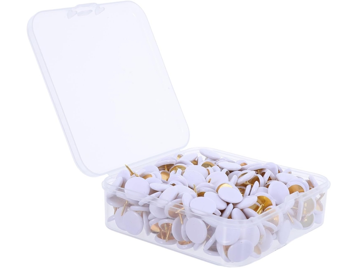 Conjunto Amosfun com 300 ferros-tachinhas reutilizados em cores vibrantes e caixa organizadora para mesa e escola.