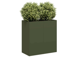 Vidaxl Vaso Floreira 80x40x80 Cm Aço Laminado A Frio Verde