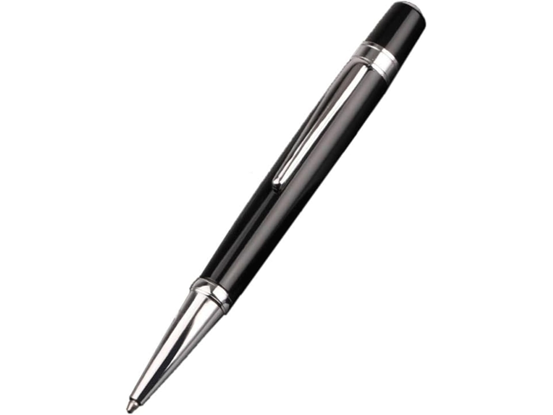 Caneta Esferográfica De Luxo Em Metal, 1,0 Mm, Preta, Rollerball Para