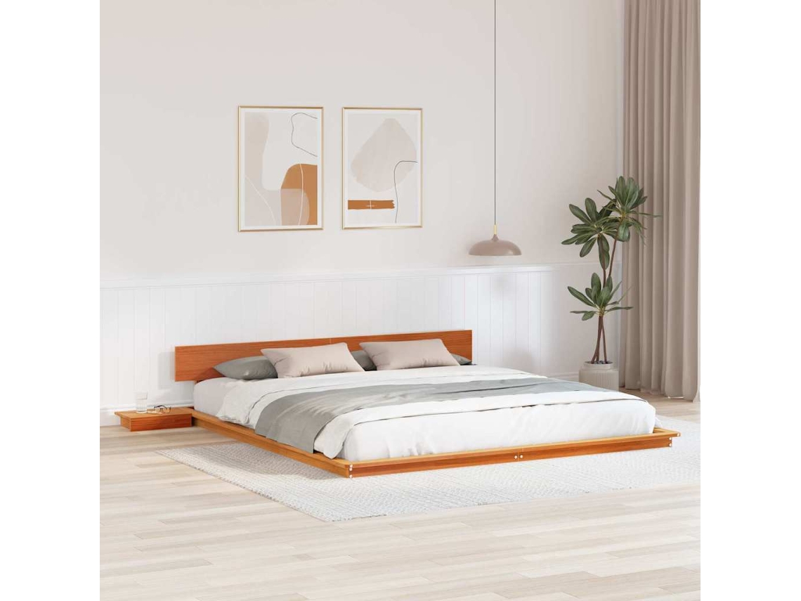 Vidaxl Estrutura Da Cama Castanho 200 X 200 Cm Madeira