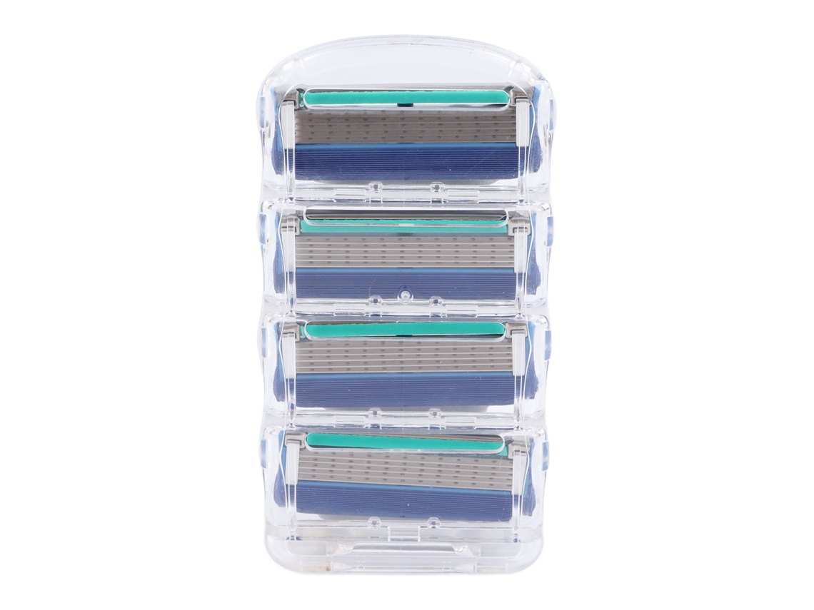 Conjunto de 4 cabeças de substituição para barbeador manual com 5 lâminas.