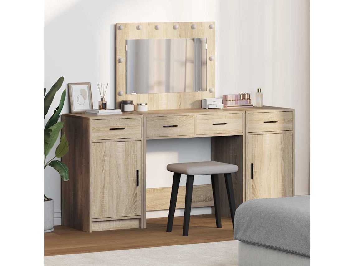 Vidaxl Mesa De Vestir 3 Unid. Castanho 78,5 X 41 X 135 Cm