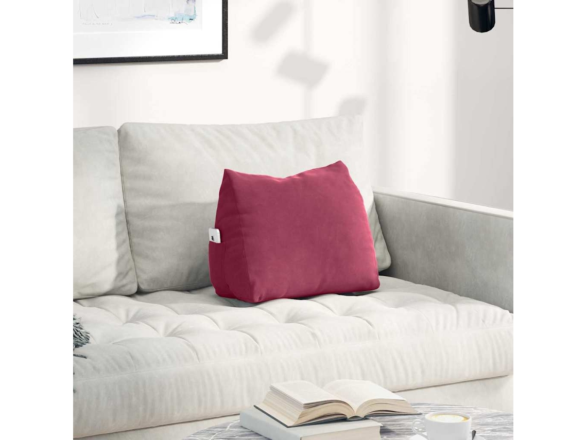 Vidaxl Travesseiro Para Costas Vinho Vermelho 45 X 20 X 35 Cm
