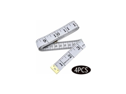 Fita Métrica Dupla Face Para Costura E Artesanato Corporal E Peitoral, 150cm 4 Peças Branca Slowmoose