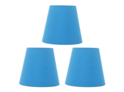2026 3 Peças de Toldo de Lâmpada de Tela E14 Moderno Retro Azul Capa Anti pó para Dormitório Recâmara