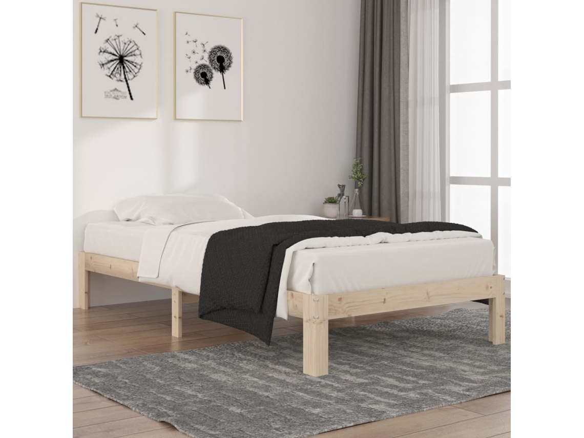 Vidaxl Estrutura De Cama 100x200 Cm Pinho Maciço