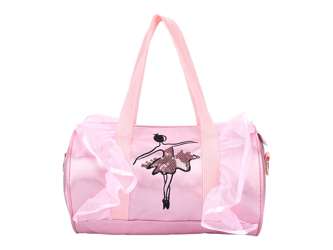 Ats bolsa de Dança para Meninas Bailarinas com Lantejoulas e Tule Longo Rosa Bolsa de Ombro para Dança Ballet