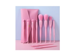 10 Peças de Conjunto de Pó Base Sobrancelha Sombra Blush Kit de Ferramentas de Maquilhagem com BolsaRosa LUUCOZK