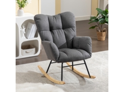Cadeira de linho com matelassê, assento sem encosto, ideal para sala de estar e quarto, cinza.