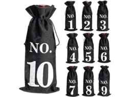 A 10 Sacos De Juta Para Vinho, Degustação Cega, Com Cordão De Ajuste, Bolso, Protetor De Garrafa De Vinho Fm Aquaforge