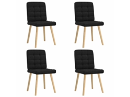 Vidaxl Cadeiras De Jantar 4 Pcs Tecido Preto