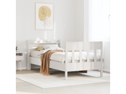 Cama Sem Colchão 75x190 Cm Madeira De Pinho Maciça Branco