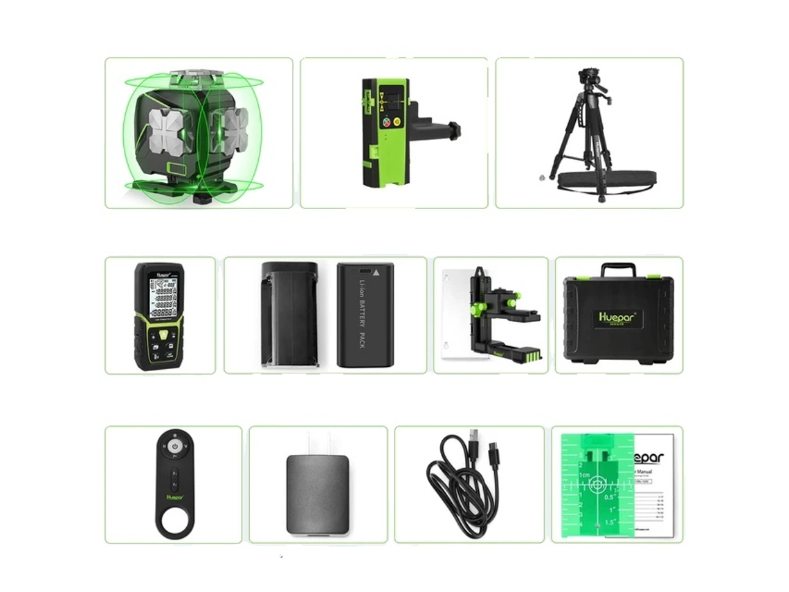 Conjunto De Nível A Laser, 16 Linhas, Auto-nivelamento, Controle Remoto Bluetooth,conjunto 6