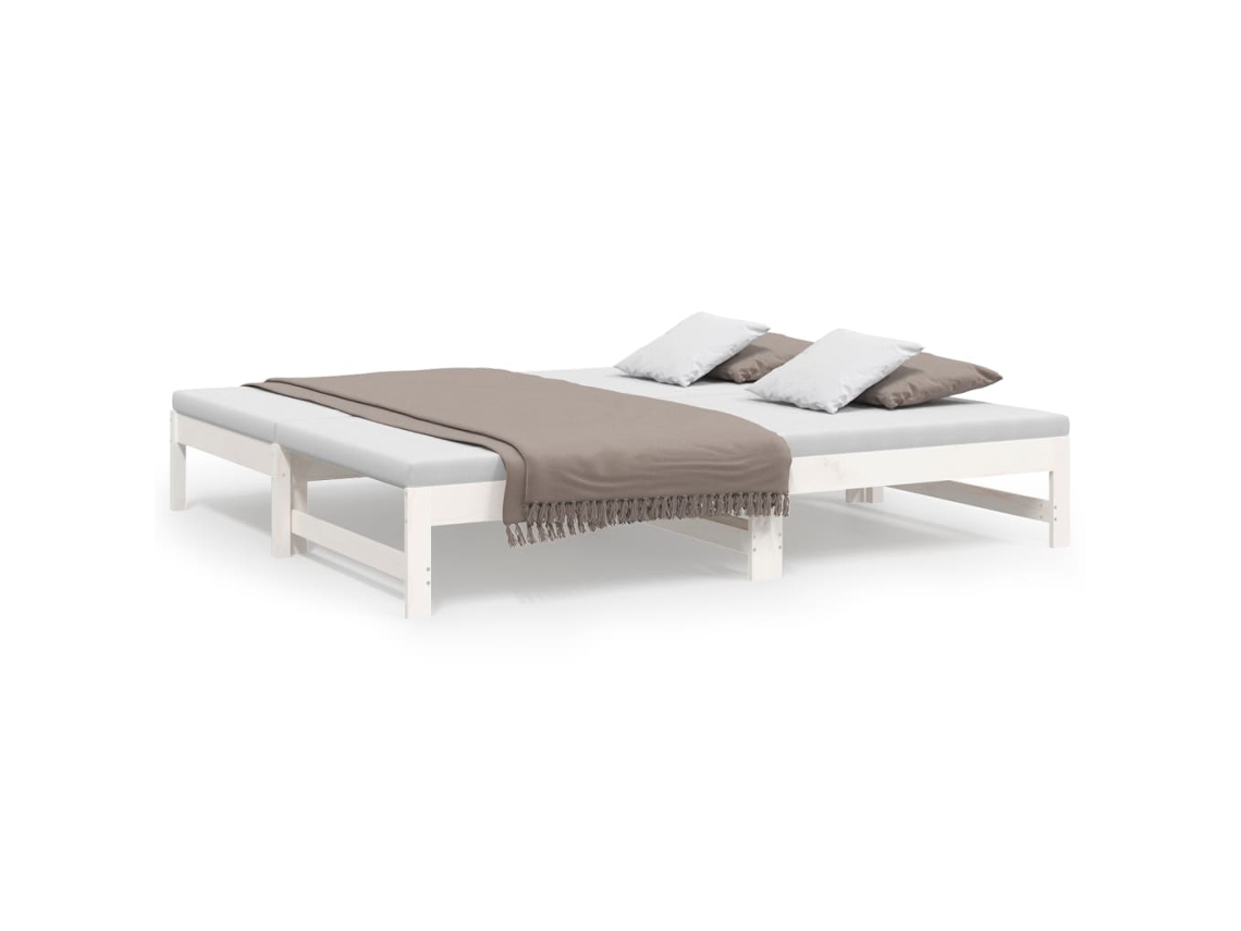 Estrutura Sofá cama de Puxar em Pinho Maciço Branco MAISON EXCLUSIVE (90x190 cm)