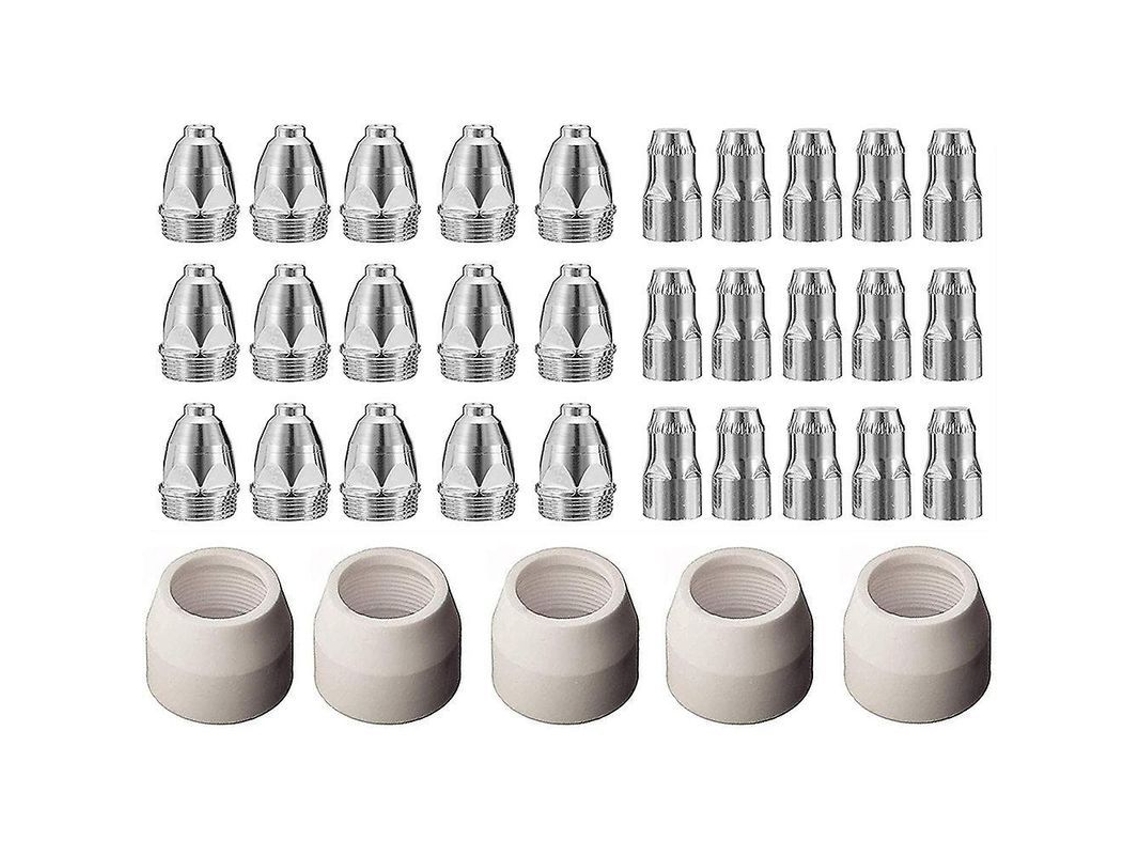 Acessórios De Tocha De Corte Plasma P80 100a Bico 1.5mm 35 Peças Eléctrodos Bicos Copos De Porcelana Plata