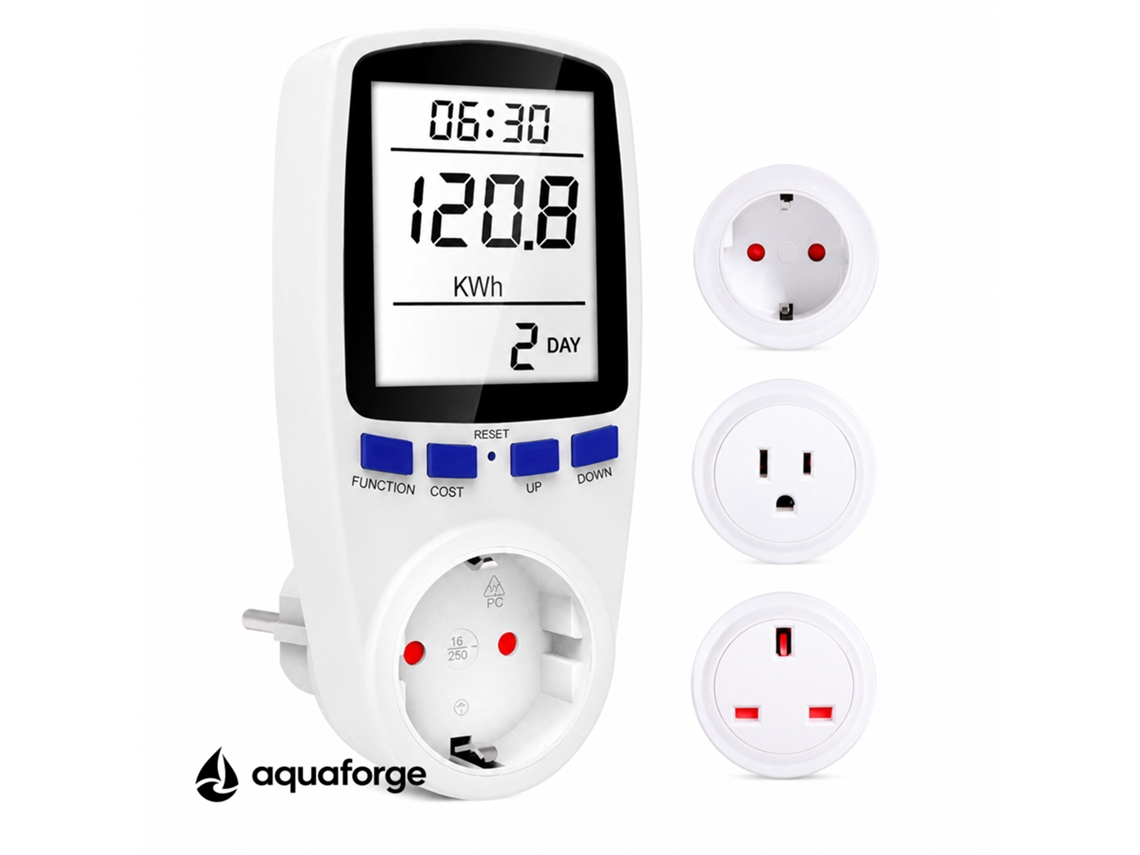 Medidor Elétrico Multifuncional Aquaforge Com Ecrã Lcd E Medição De Potência Para Quadro Elétrico