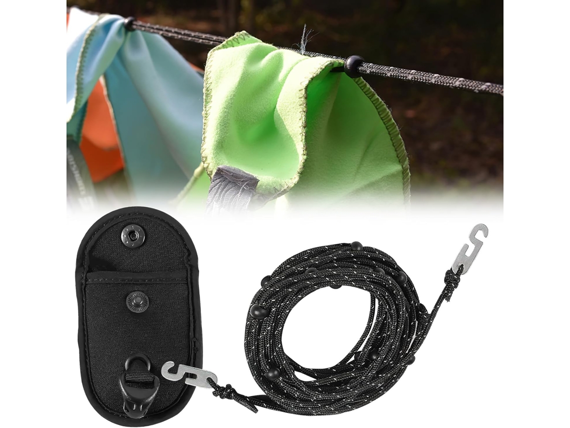 Varal Retrátil, Varal de Camping Extra Resistente, Varal Antiderrapante para Uso Externo, Ideal para Lavanderia, Jardim, Varanda, Trailer BRILVIBERA