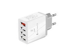 Carregador Rápido 4xusb, A, Pd E Q.c 3.0, 33w, Branco