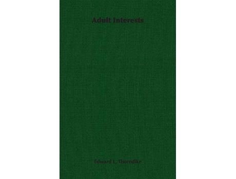 Livro Adult Interests de Edward L Thorndike (Inglês)