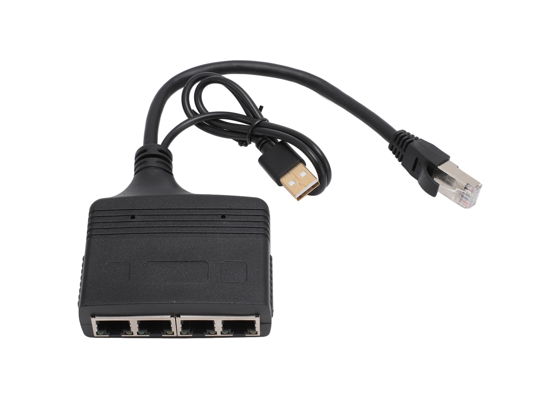Divisor Ethernet 1 em 4 RJ45 1000Mbps Placa Dourada