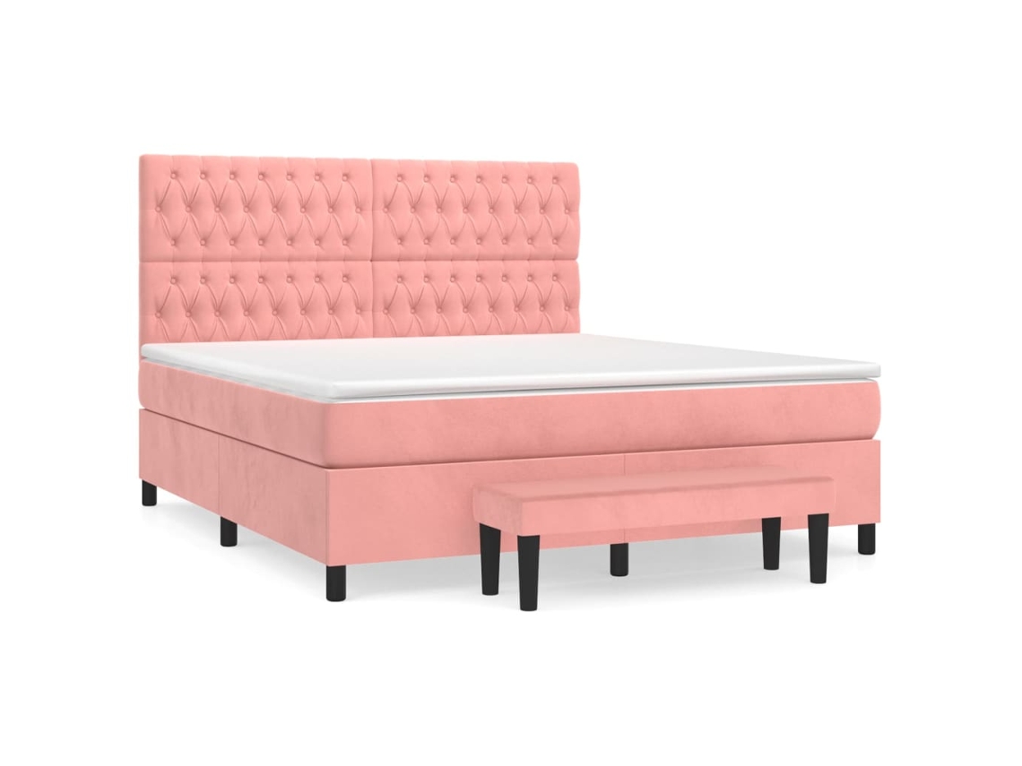 Box Spring Bed, Box Spring Beds Vidaxl Cor-de-rosa Veludo (180 X 200 Cm)