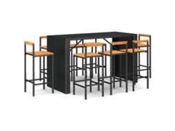 Garden Bar Set, Garden Bar Sets Vidaxl Preto Rattan / Vime (n/a)