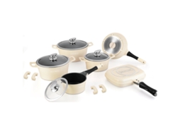 Conjunto de Caçarolas de 15 Peças com Revestimento de Mármore Bege NORTHIX