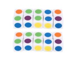 Mali 20 Peças Cubos Hexagonais de Ensino 6 Cores Cantos Arredondados Dados Coloridos Brinquedos Educacionais